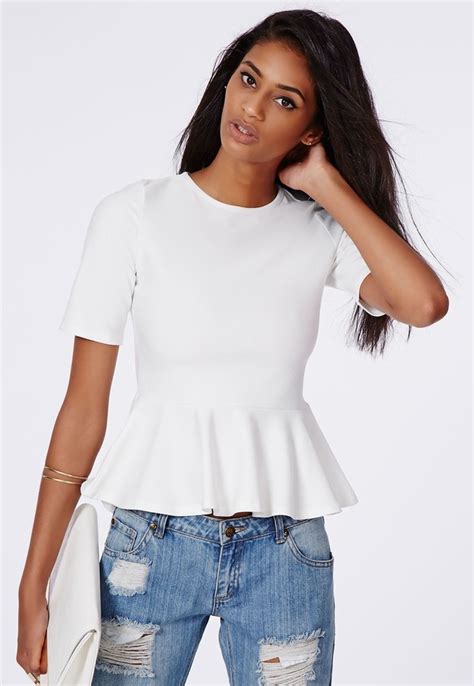 White Peplum Top 